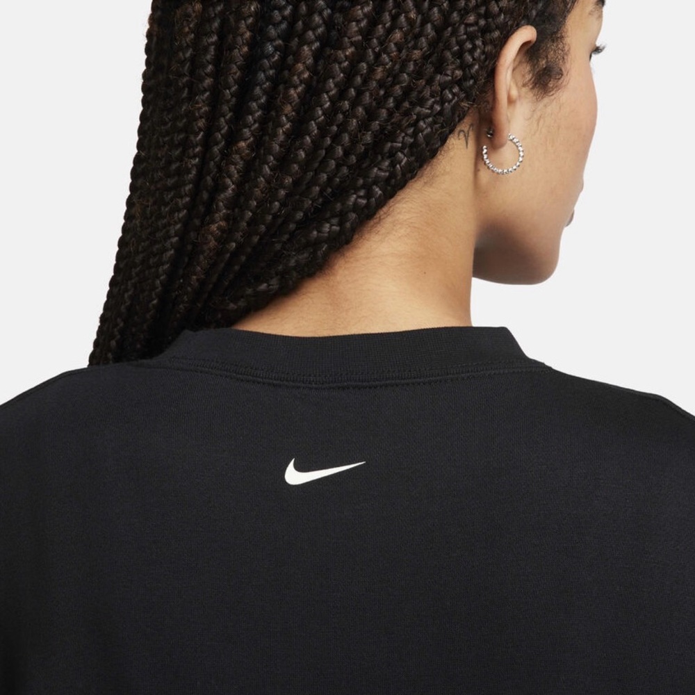 Nike Sportswear NWT Oversized Fleece Crew Neck Sweatshirt Black Women’s Small - Picture 14 of 14